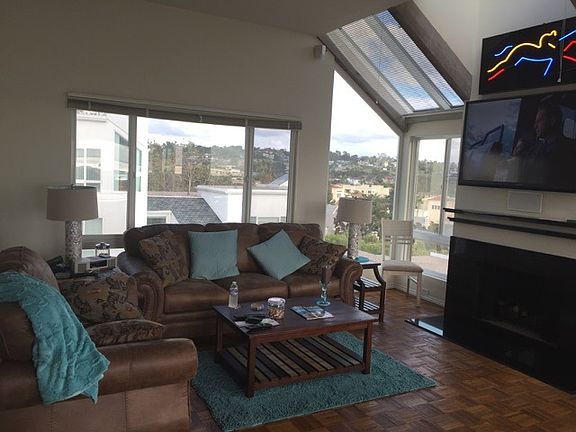 Living room with fireplace