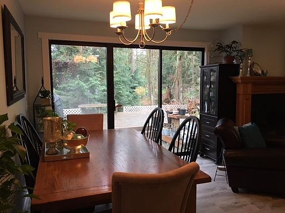 Large windows and slider out to back deck