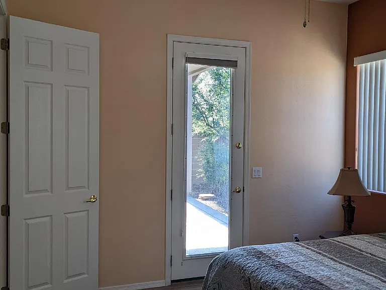 Master bedroom door to patio