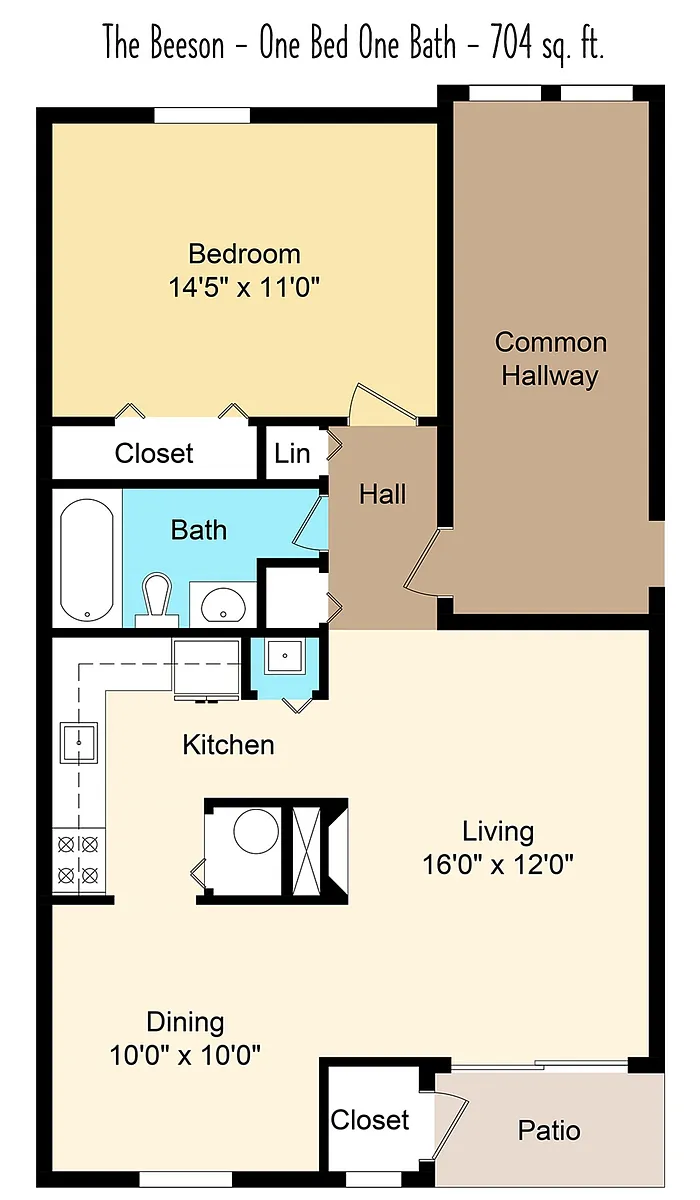 Floor plan One Bedroom One Bath