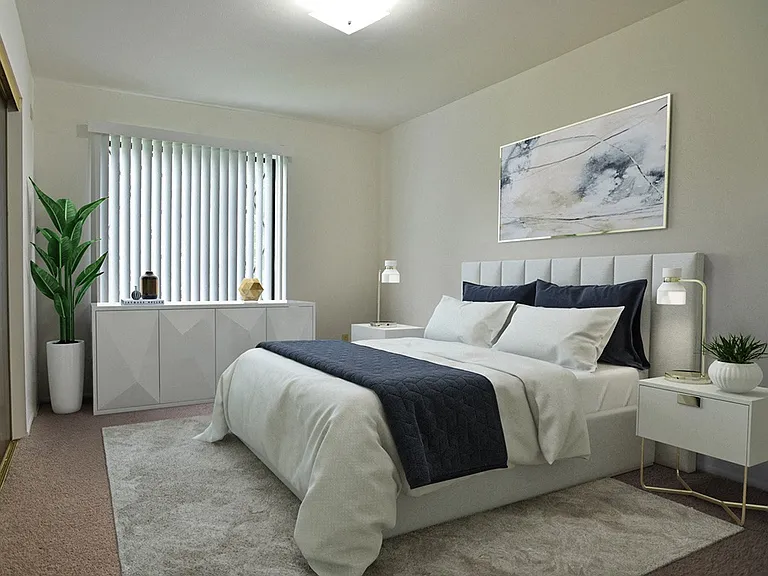 A large bedroom at Charter Oak Apartments, Davison, Michigan