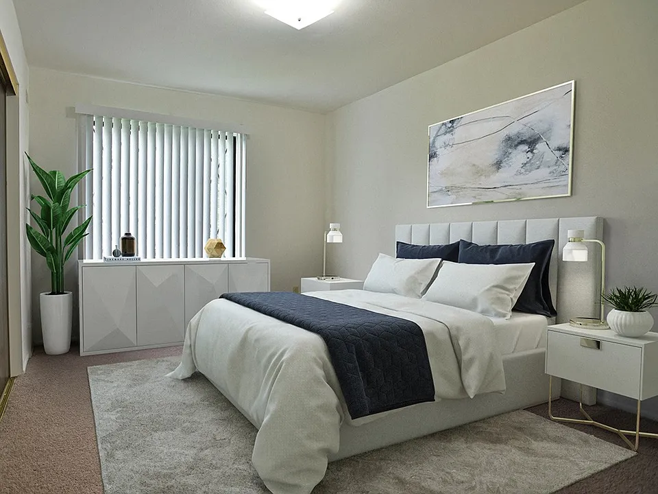 A large bedroom at Charter Oak Apartments, Davison, Michigan