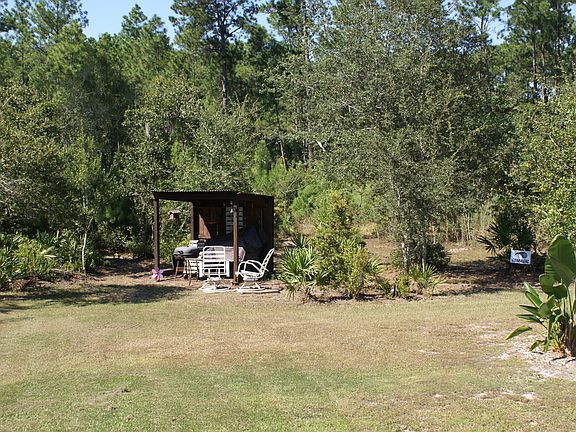 Back yard with cook shed