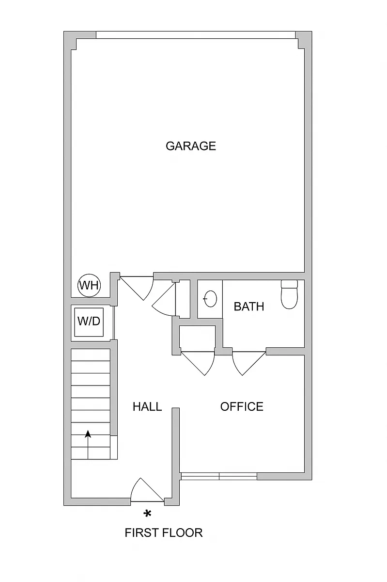 Floor plan Plan B Townhouse - 4 bed 2.5 bath 1543