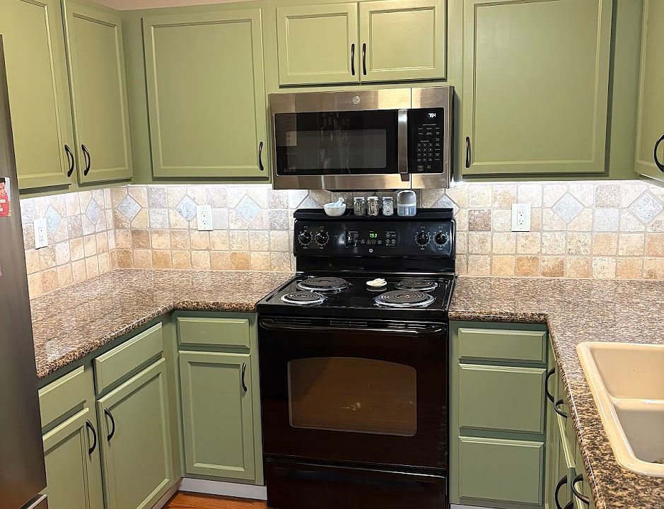 kitchen with new updated fridge