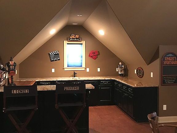 Upstairs kitchen movie room
