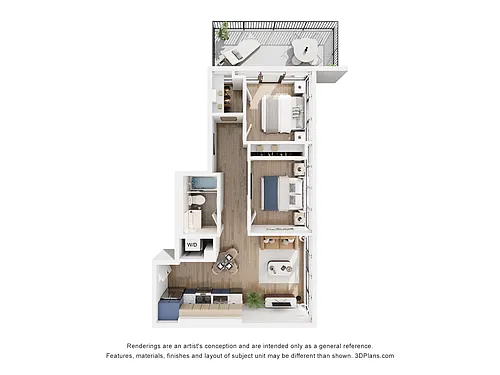 Floor plan J - 2 Bedroom