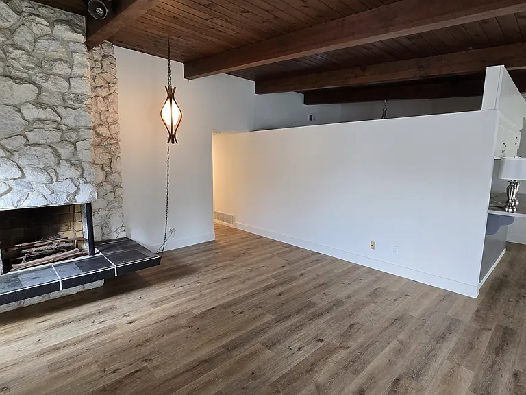 Working wood/gas burning fireplace