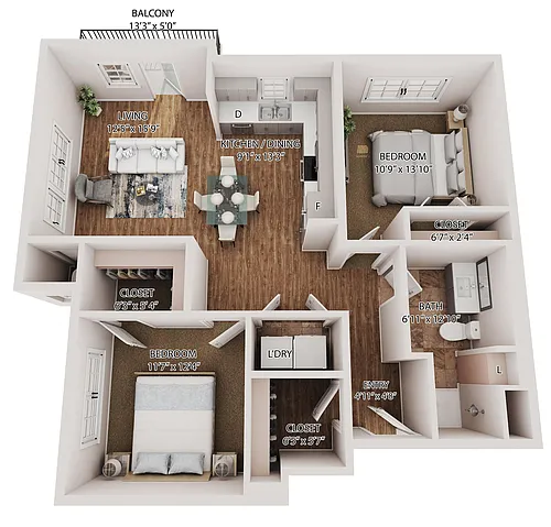 Floor plan Grand (2 Bedroom)