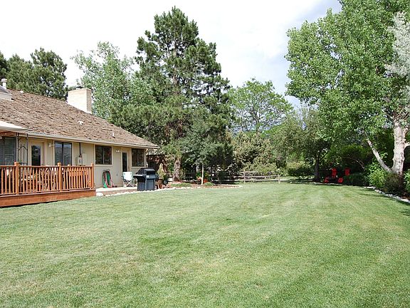 Yard has view of Pikes Peak