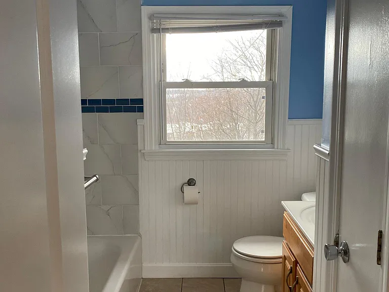 Bathroom with linen closet