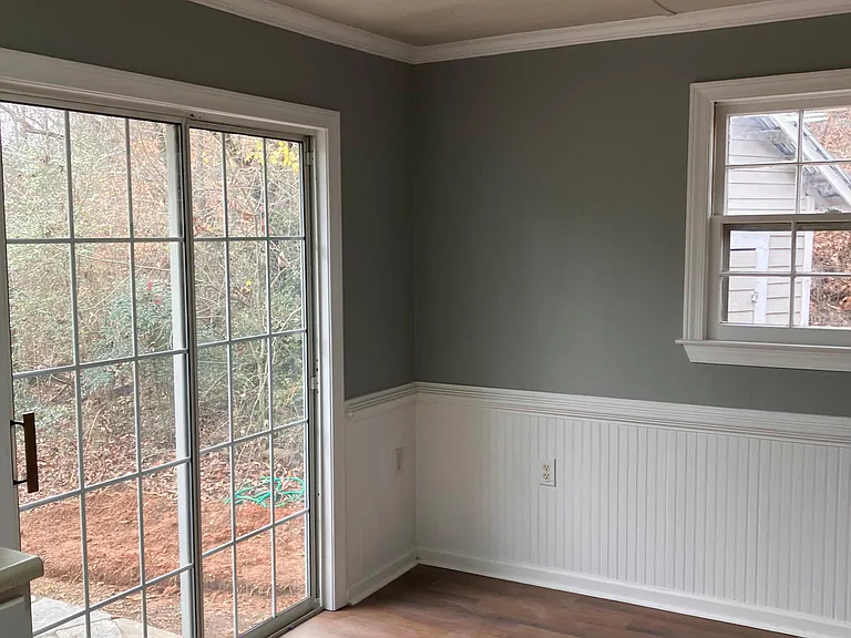 Dining area facing backyard