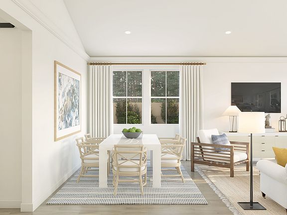 Dining area for entertaining with gorgeous flooring