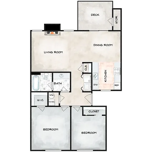 Floor plan 2x1 Standard Plan B