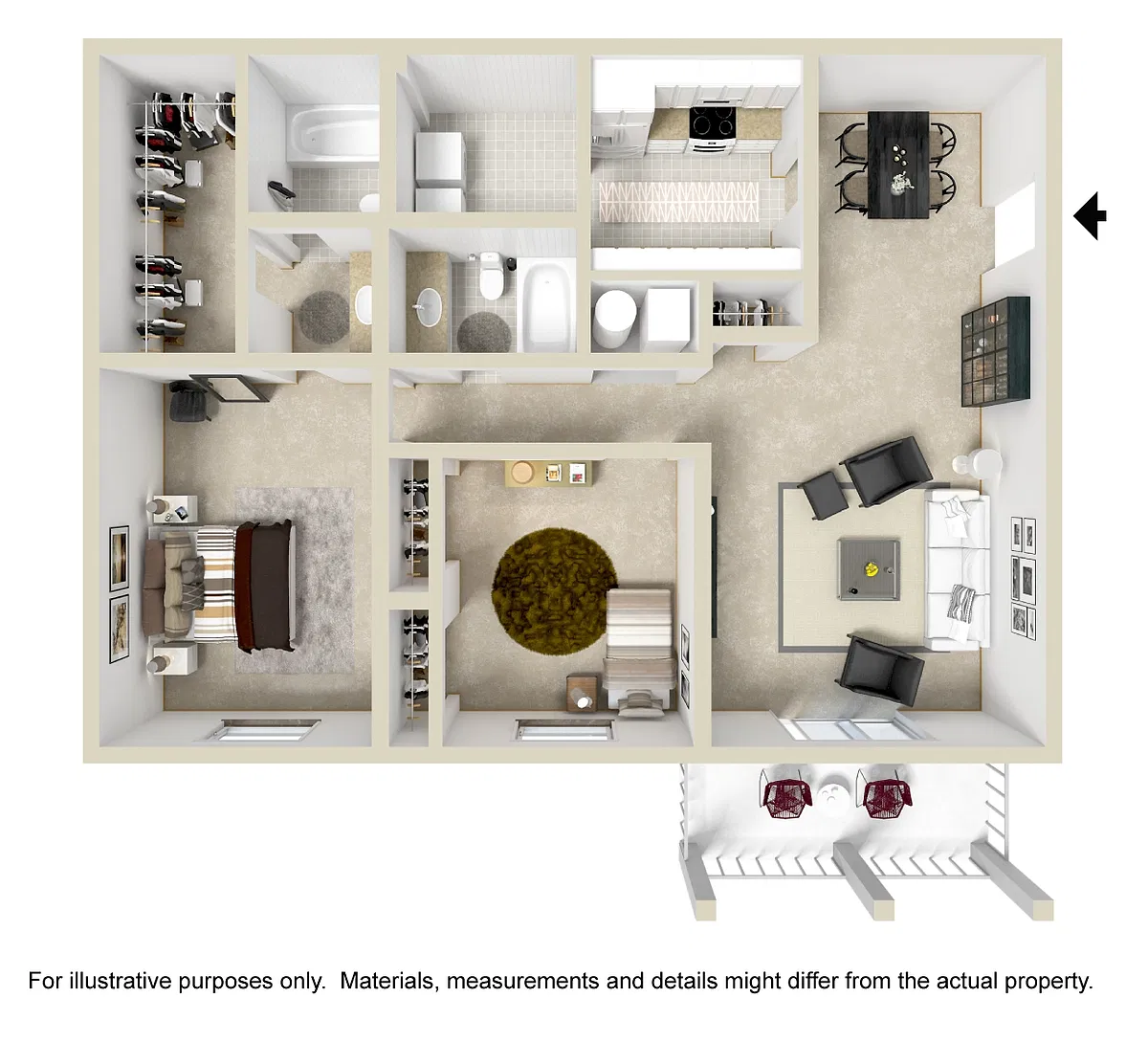 Floor plan 2 Bed