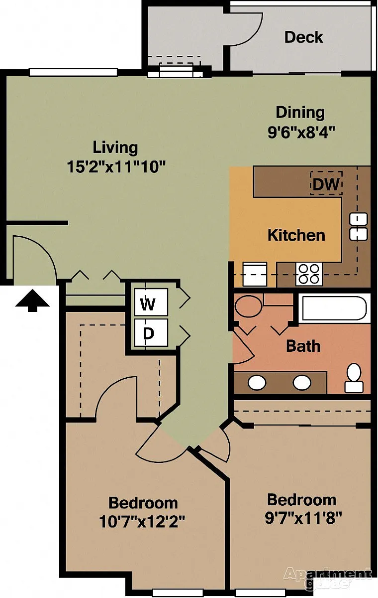 Floor plan 2 Bed 1 Bath