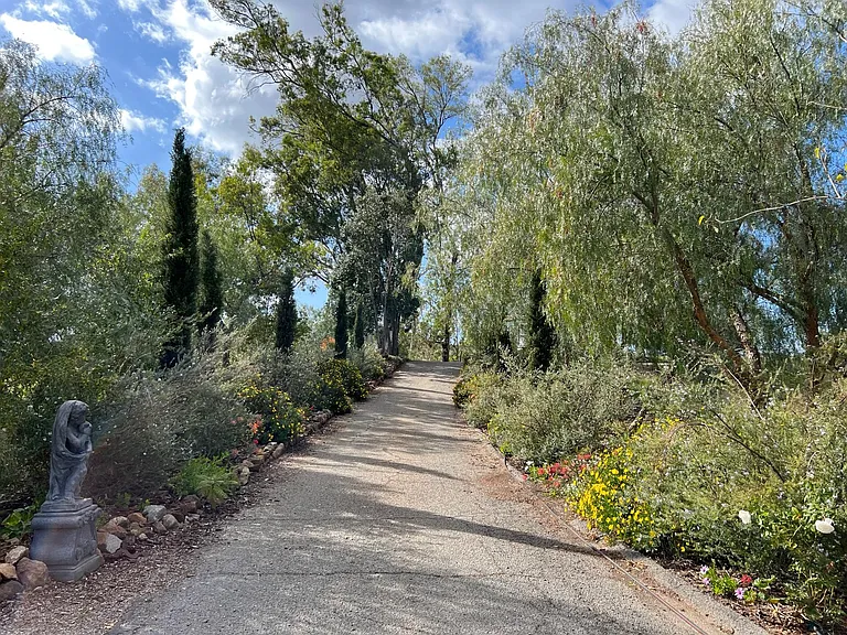 Entry driveway with dedicated parking.