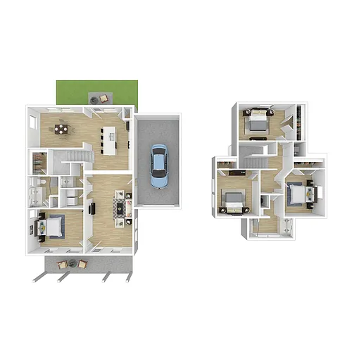 Floor plan 4 BR Cottage w/Garage