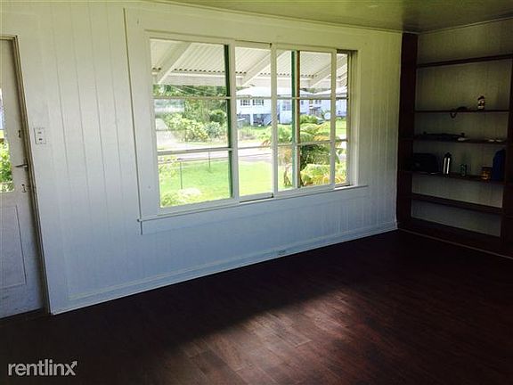 Big breezy windows and a built-in bookcase