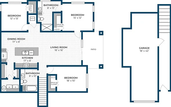 Floor Plan 3B | Seasons at Grafton | Apartments in Grafton, WI Floor Plan 3B | Seasons at Grafton | Apartments in Grafton, WI