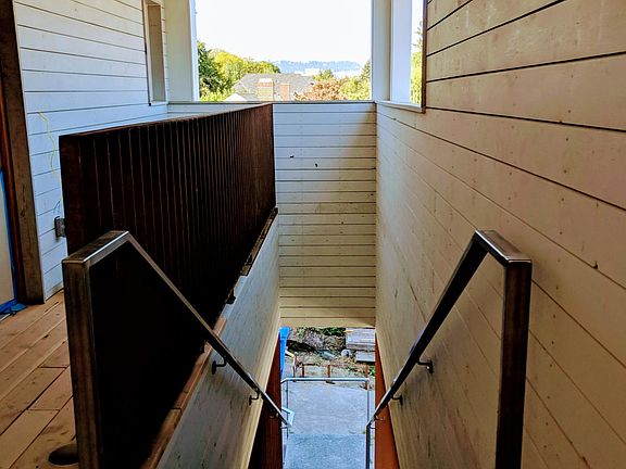 View down the stairs from the Entry Porch