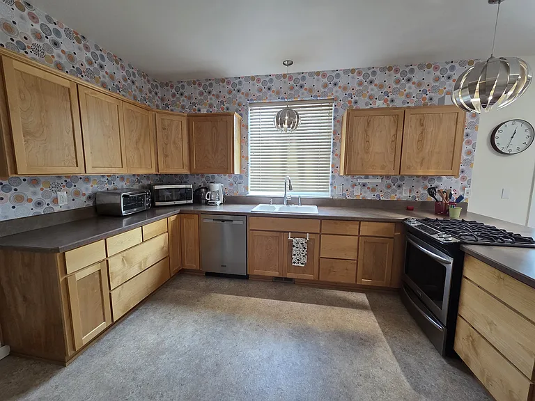 Kitchen view from mudroom.