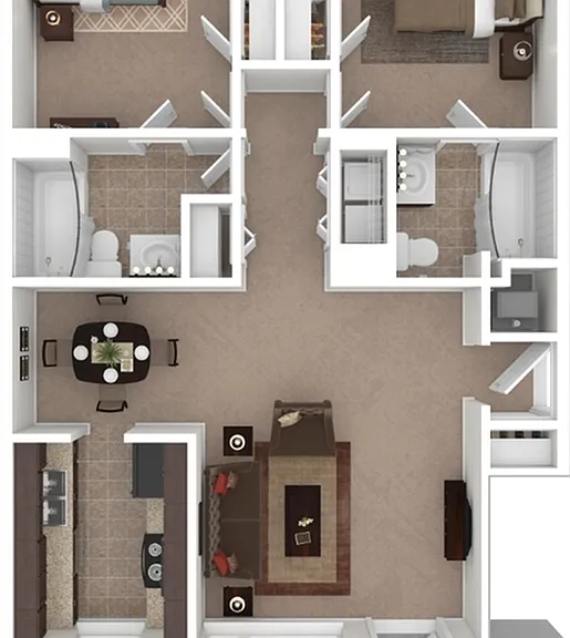 2 Bedroom 2 Bedroom