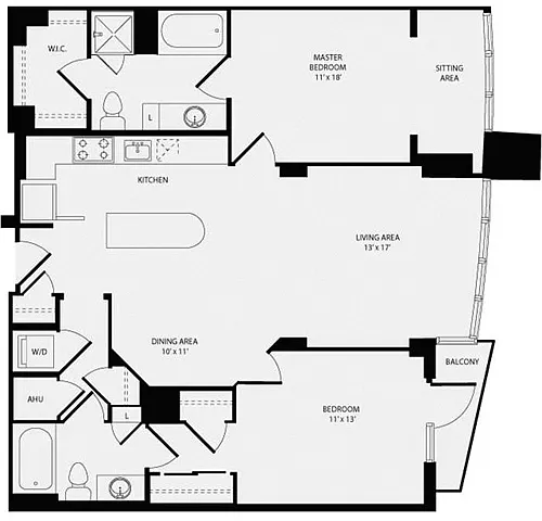 Floor plan 2 Bedrooms HH