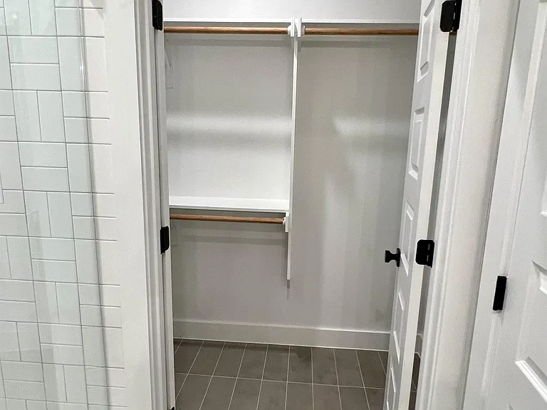 Walk in closet in the master bath