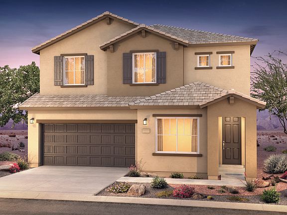 Exterior view of the Park Place, a two story home with 2-car garage.