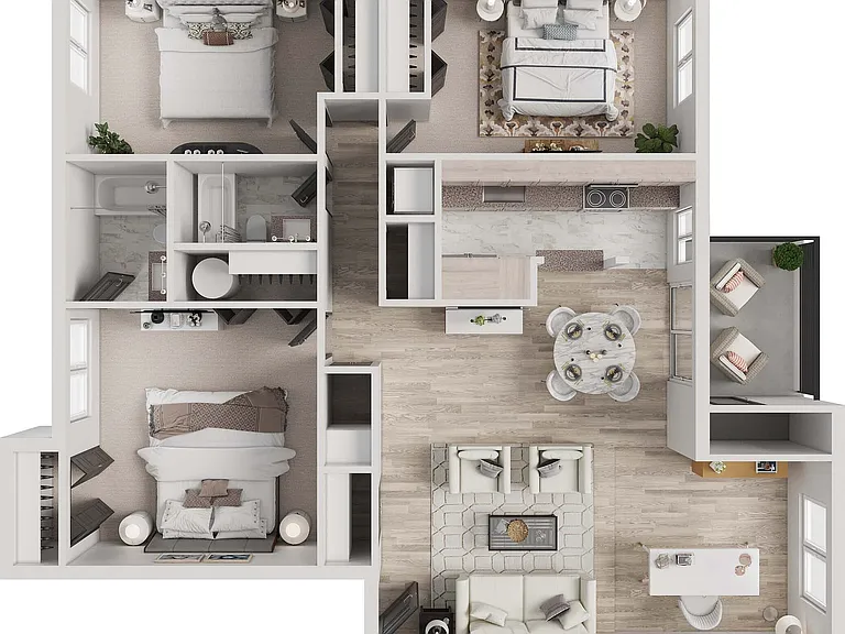 3x2 | 3-Bedroom Floorplan 3x2 | 3-Bedroom Floorplan