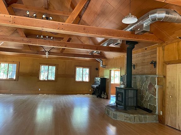 Loft living space with wood stove
