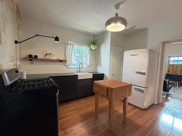 Kitchen facing fridge
