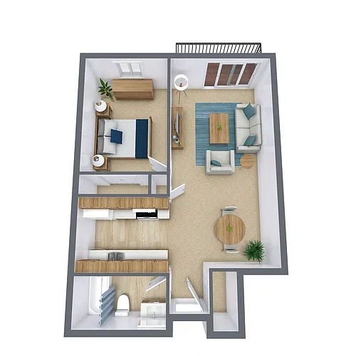 Floor plan One Bedroom 11A