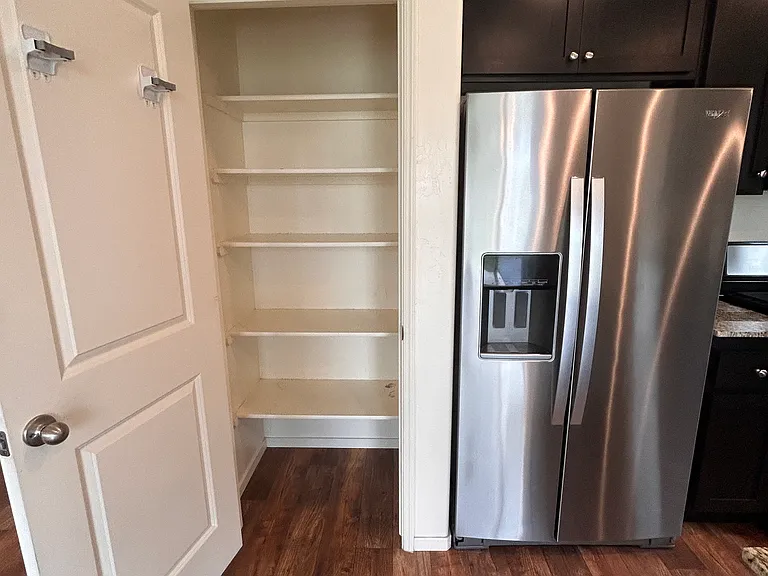 full pantry with shelves