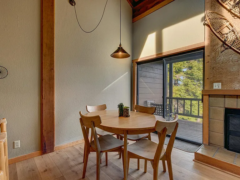 Dining area and private back deck.