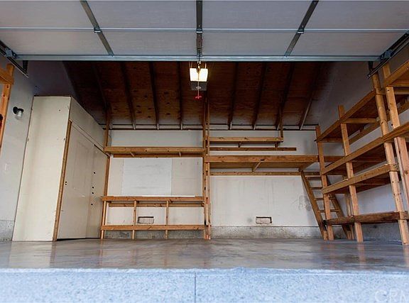 Vaulted ceilings in garage allow extra room for taller cars