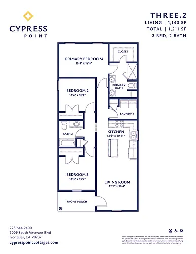 Floor plan 3 BR/2 BA