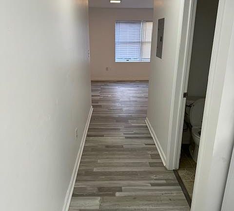 Hall looking into main living space.