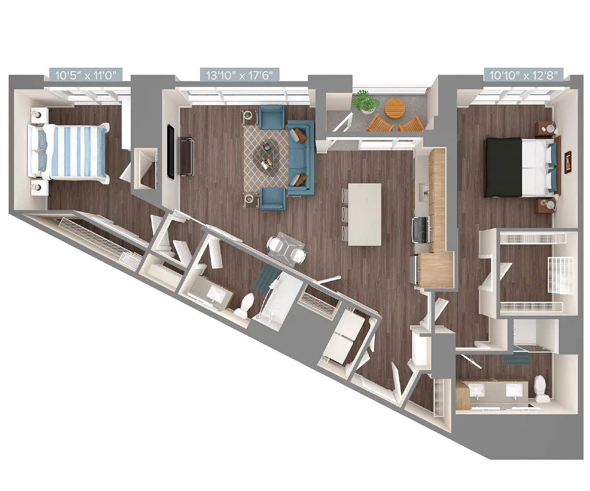 Floor plan B4-1188sf-2