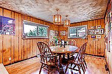 Dining room with fireplace