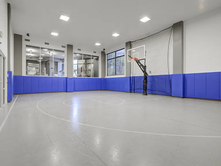 Indoor Multi-Purpose Court with Basketball Goal, Volleyball Net Capabilities and Personal Sound Controls