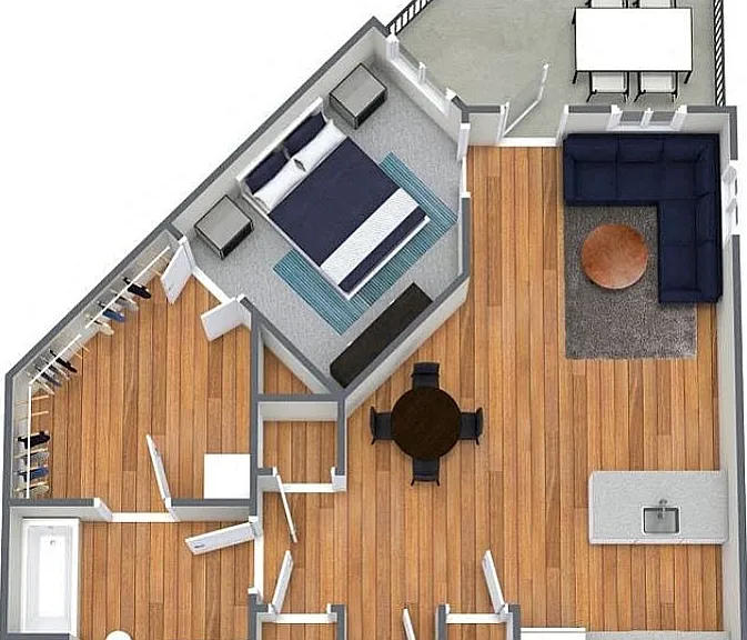 Magnolia _ 701 sq ft with room to actually furnish your bedroom. Magnolia _ 701 sq ft with room to actually furnish your bedroom.