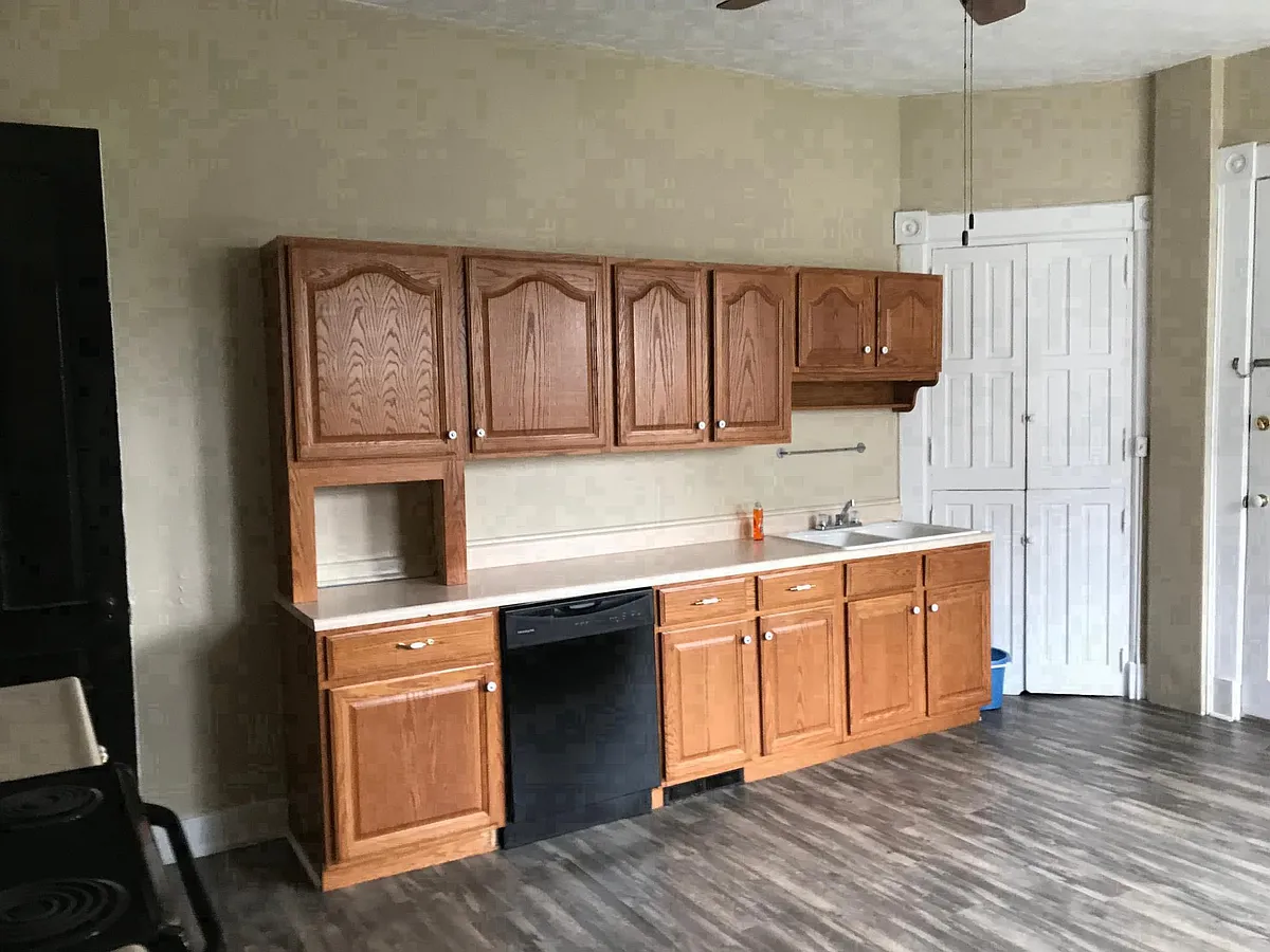 Kitchen with new floor - 227 James St