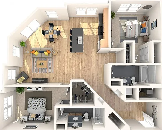 2 bedroom, 2 bathroom 2 bedroom, 2 bathroom