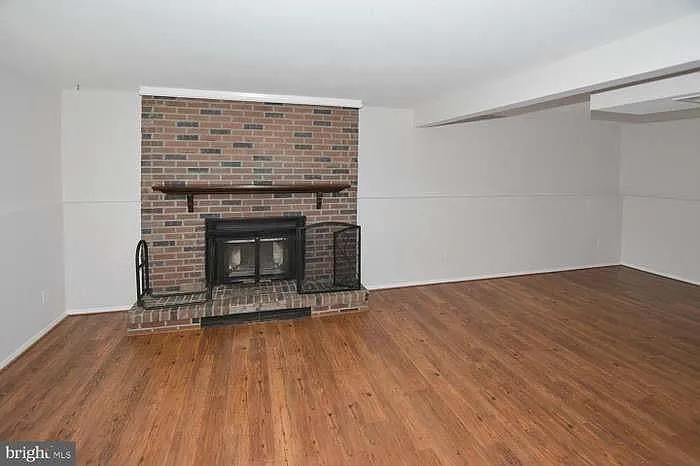 View of fireplace & mantle.