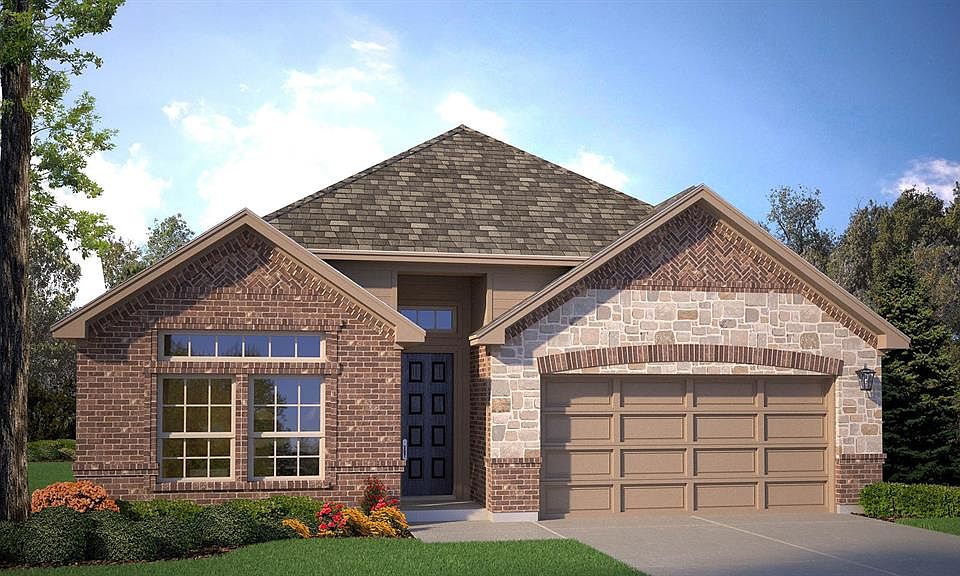 Front Elevation - D.R. Horton''s Blue JayFloorplan Elevation A - All Home and community information, including pricing, included features, terms, availability and amenities, are subject to change at any time without notice or obligation. All Drawings, pictures, photographs, video, square footages, floor plans, elevations, features, colors and sizes are approximate for illustration purposes only and will vary from the homes as built.