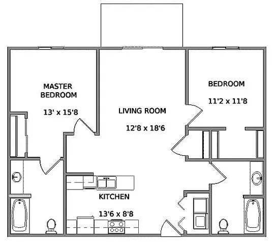 Floor plan 2 bedroom 2A