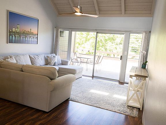 Open living space with vaulted ceilings