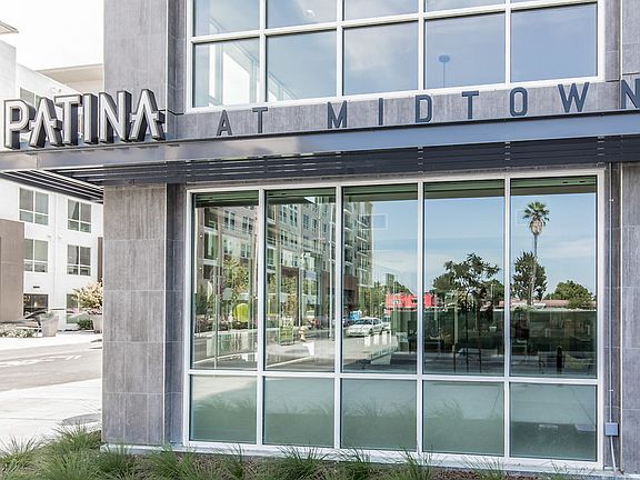 Monument sign saying "Patina at Midtown".